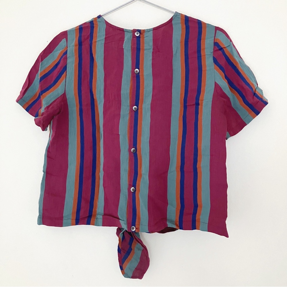 Madewell • Button Back Tie Top in Rosalinda Stripe - Picture 6 of 12